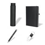 Corporate Joining Kit Giftset 4in1-Black Bottle Diary Pen Keychain PS56-8