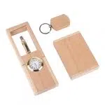 Corporate Wooden Giftset 3in1-Penholder keychain cardholder PS3512 – 1